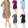Women's Fashion Two Pieces Solid Color Mother of The Bride Lace Dresses