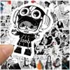 10/30/50/100 шт. Черно-белые стикеры Аниме ONE PIECE Крутые наклейки с персонажами Луффи, Зоро Мультяшные Наборы стикеров для DIY Велосипеда Канцелярских товаров Граффити