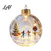 3D Winter Scene Baubles Glowing Christmas Story Ornament Light-Up Ball with Warm LED Light Mini Holiday Acrylic Festive Tree in Clear Hanging