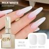 Трендовый молочно-белый полупрозрачный гель-лак с эффектом яичной скорлупы 2024 - Прочный, долговечный клей для ногтей для салонов