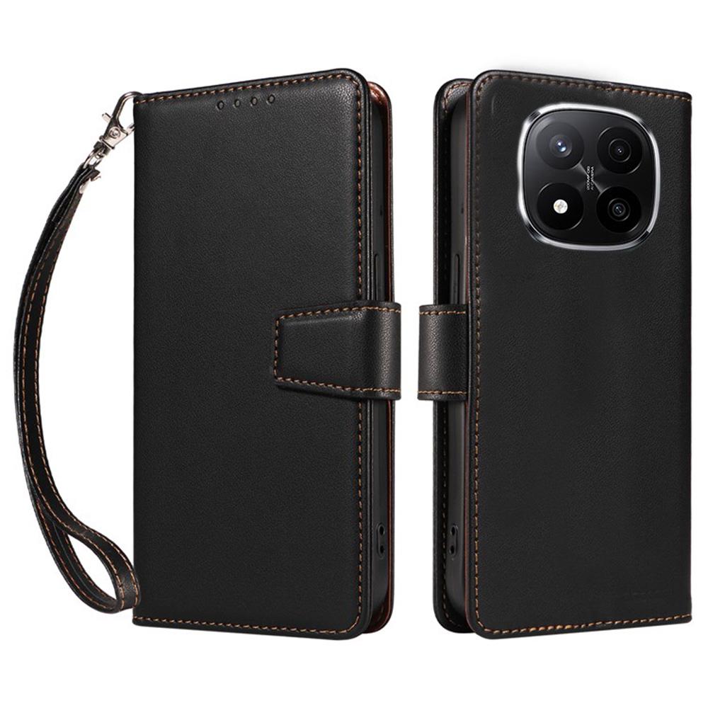 Чехол для Xiaomi Redmi Note 14 Pro+ 5G, кожаный кошелек-книжка с защитой от RFID, флип-чехол для телефона с ремешком на запястье