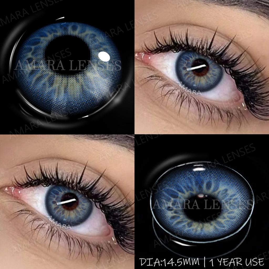 AMARA 1 пара натуральных серых контактных линз годового использования мягкие косметические линзы для улучшения цвета глаз косметика для глаз