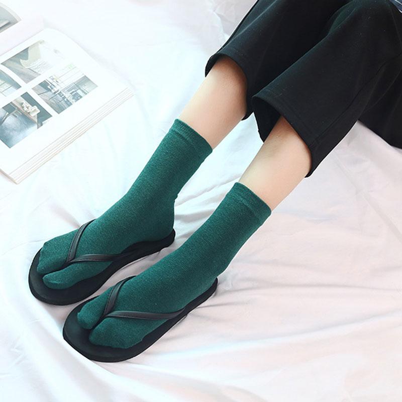 1 пара однотонных кимоно для пары, шлепанцы, носки-таби, сандалии с раздельным носком, хлопковые носки с двумя носками