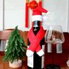 Festive Non-Woven Scarf & Hat Wine Bottle Decor