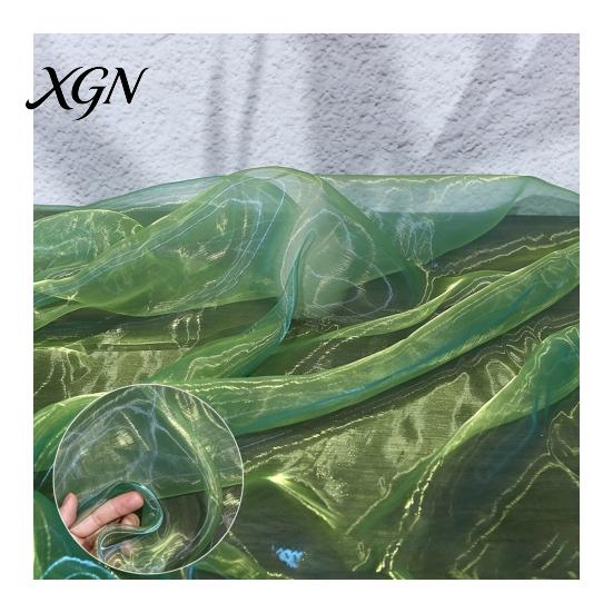Durable Organza for Fashion Accessories 1 Yard Two Tone Sheer Fabric, 60 Inch Wide Iridescent Silky Decorative Fabric Christmas Tree Ornaments Glitter