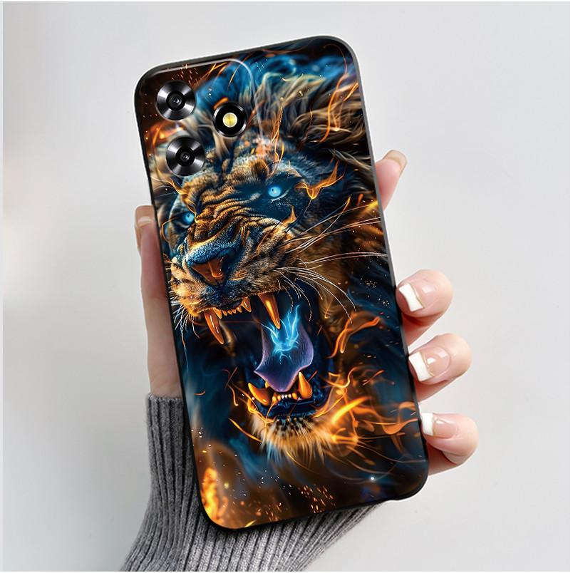 Чехол для телефона ZTE Blade A73 4G/V50 Design 4G/V50 Smart/Axon 50 Lite, гелевый, мягкий, черный, с узором из роз и подсолнухов, кошачий чехол