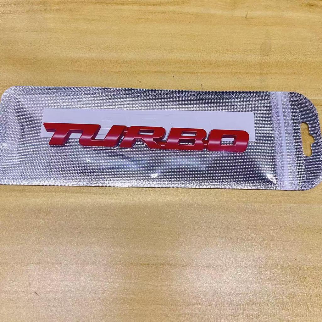 Большая Английская Наклейка-Эмблема 'TURBO' для Спортивного Автомобиля - Модифицированный Металлический Дизайн с Турбонаддувом