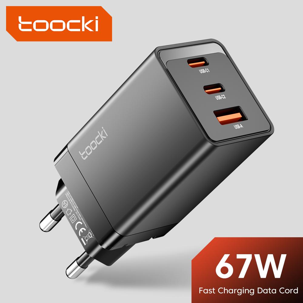 Toocki 65W GaN USB C Charger 67W Quick Charge 4.0 3.0 QC4.0 QC PD 3.0 USB-C Type C Fast USB Charger For iPhone 14 13 Pro MacBook