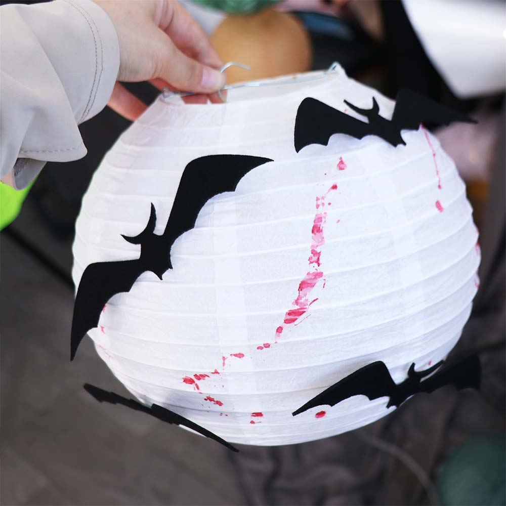 Складной бумажный фонарь на Хэллоуин, ночник, черная летучая мышь, ручной фонарь для вечеринки
