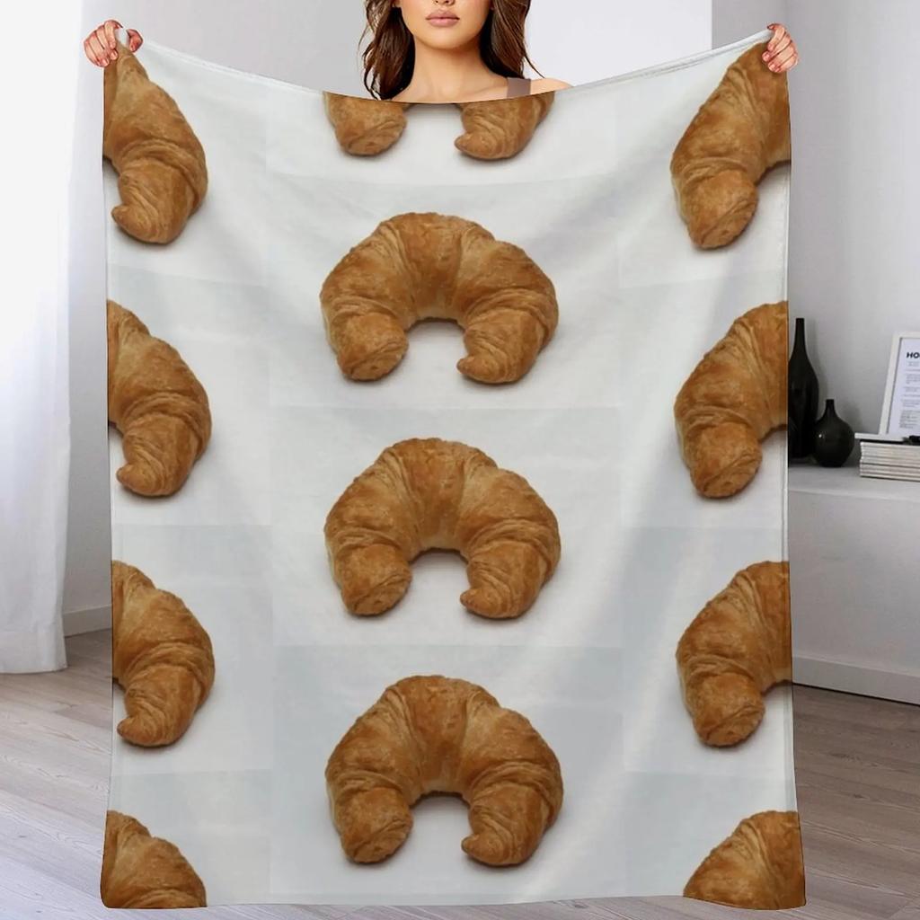 New I Love Croissant Throw Blanket Ultra Plush Cozy Blanket for Napping Sleeping
