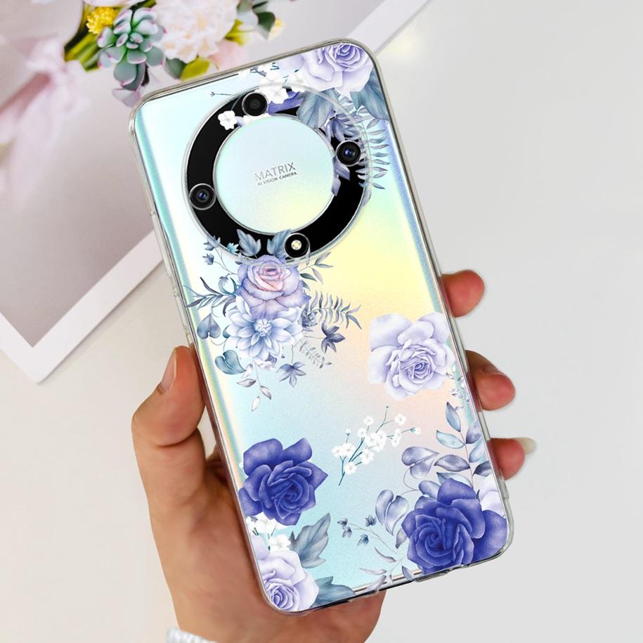 Чехол для Honor X9b 5G 2023 Модный Цветочный Прозрачный Силиконовый Мягкий Задний Чехол Для Honor X9a RMO-NX1 Funda HonorX9 X 9 X 9B X 9A Coque