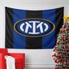 Blue and Black Striped Logo Design Pattern Wall Hanging Tapestry Decorative Tapestry Home Decor for Bedroom and Living Room