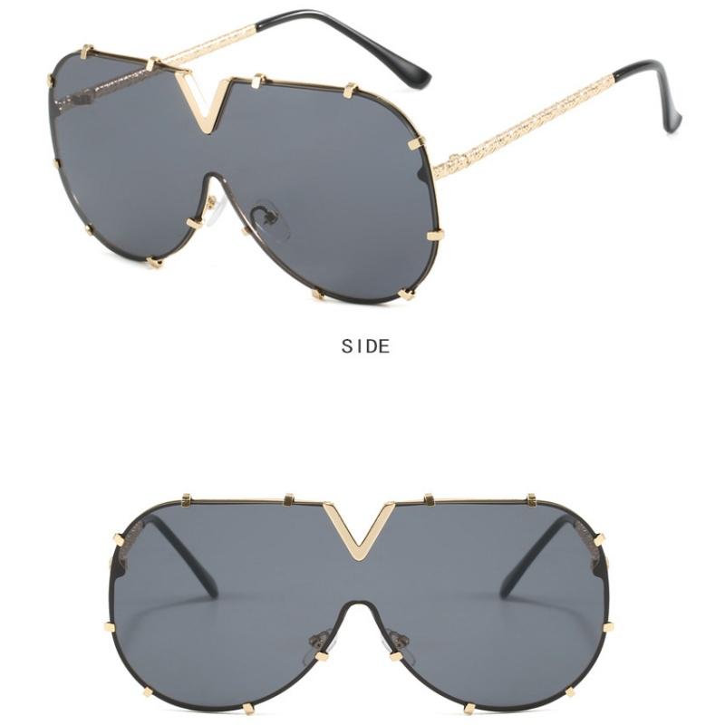Женские солнцезащитные очки Защита от солнца Защита от ультрафиолета Модные индивидуальные винтажные уличные солнцезащитные очки для вождения в пригородных поездках в большой металлической оправе