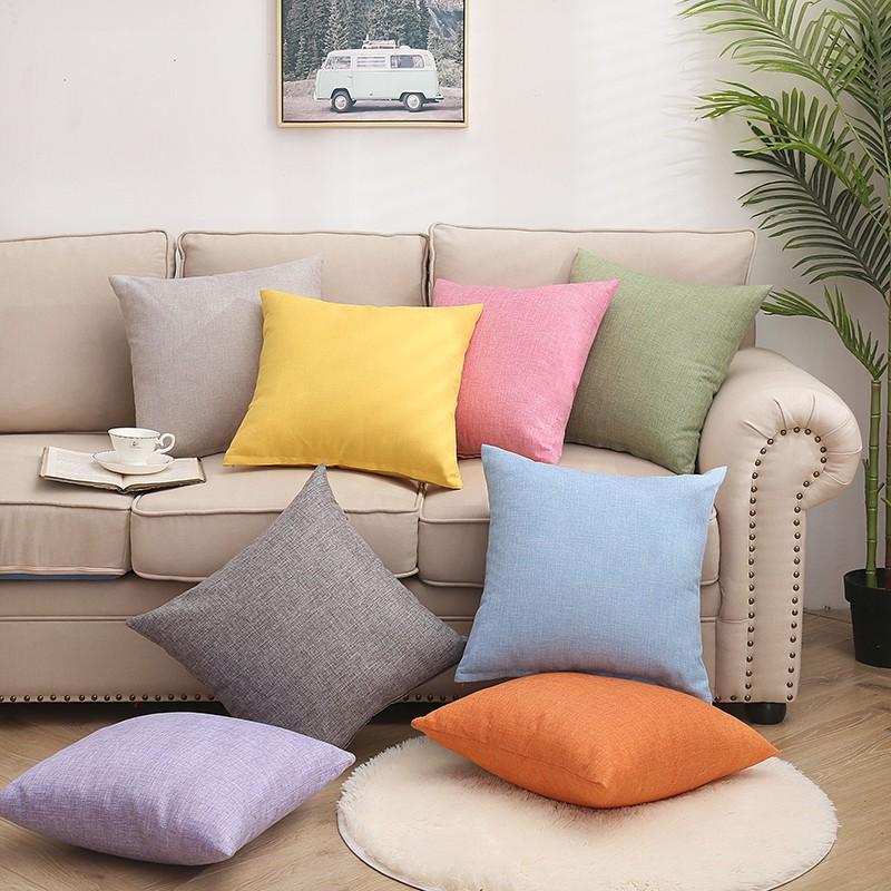 Solid Color Removable Washable Pillow Cover With Insert Bed Sofa Car Lumbar Support Modern Minimalist Home Decor