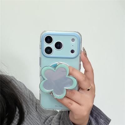 Нефритово-зеленая магнитная подставка с цветочным узором для чехла iPhone 17 Pro, совместимая с новыми 15 Pro 16PM, для женщин