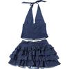 European and American Spring Women's Clothing Pure Desire Sexy Hanging Neck Vest Slim Fit Polka Dot Wrapped Hip Short Skirt Set