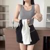 Summer Black Pure Desire Sexy Pure Cotton Base with Chest Pad Suspenders Vest Female Inner Cover Breast Small Blouse White