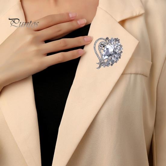 Креативная брошь с блестящими стразами, инкрустированная стеклом, в форме сердца, пальто, булавка с лацканами, платье, шаль, шапка, шарф, значок, аксессуары для пальто