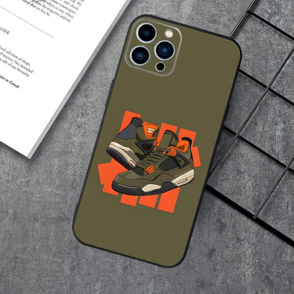 Off 85 AIR Street Sports Sneakers Phone Case For iPhone 16,15,14,13,12,11,XS,XR,X,8,7,Pro,Max,Plus,mini Silicone Black Cover