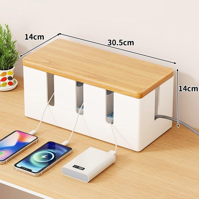 1pcs Plug in board storage, desktop socket arrangement, cover box, charging data cable, power cable, hidden storage rack