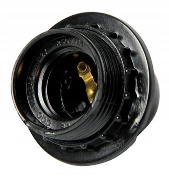 Bakelite Lamp Holder with Ring E27 Black