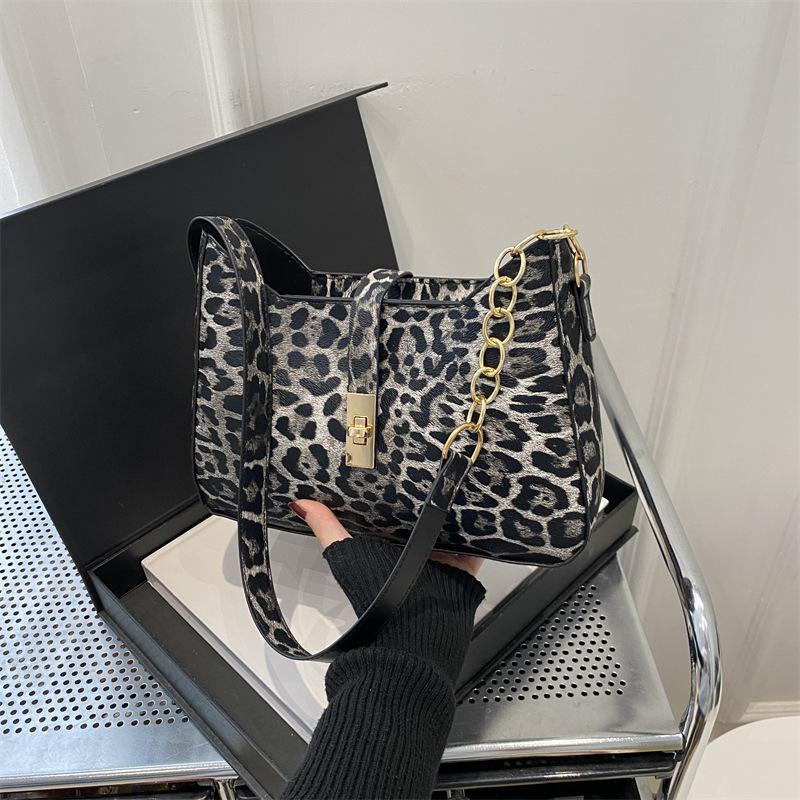 Сумка с леопардовым принтом Niche Design для женщин, новая модная и универсальная сумка под мышкой, модная сумка через плечо на одно плечо