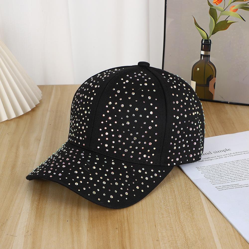 Creative Hotfix Rhinestones Baseball Cap Cotton Sunscreen hat Simple sunshade hat  Girl