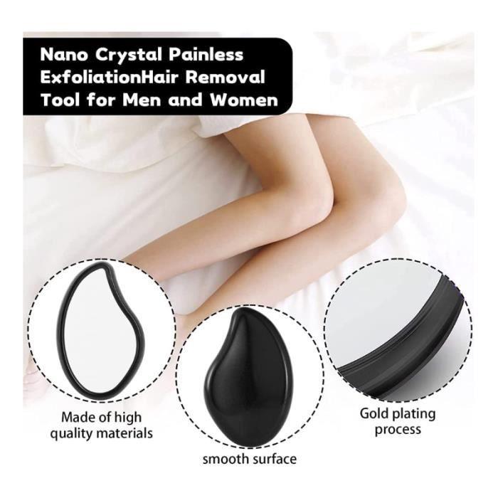 Épilateur à cristaux - Gomme à cheveux en cristal - Compact - Doux et indolore - Exfoliation efficace