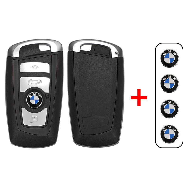 4 Buttons BMW CAS4 Smart Key Fob Shell Uncut Emergency Blade Frame For 1 3 5 7 Series X5 X6 Replacement Key Case Housing Cover FR5