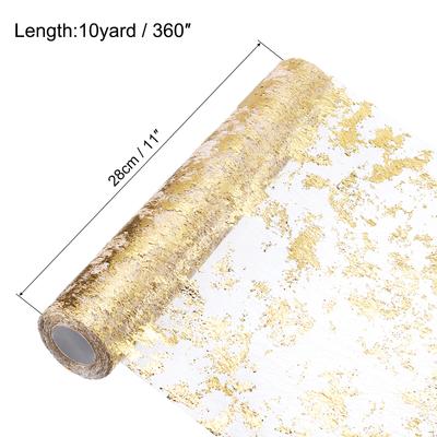 Скатерть-дорожка 11 x 360 дюймов, Металлическая фольга, Тонкая сетка, Рулон скатерти-дорожки для мероприятия, вечеринки, дня рождения, свадеб, Рождества
