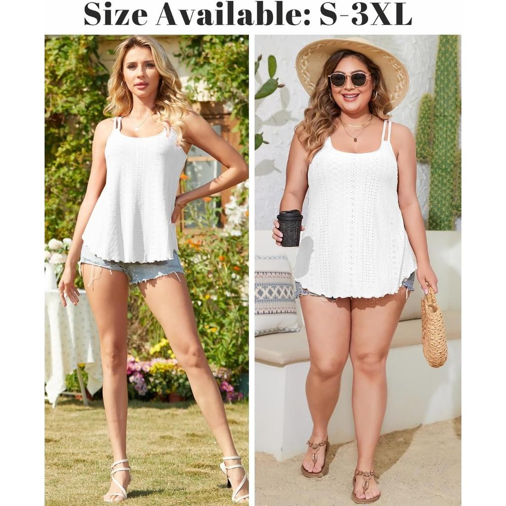 CHARMLEAKS Женские майки со встроенным бюстгальтером, бретельки с струящимися люверсами и вышивкой, регулируемые рубашки на тонких бретелях, рубашки S-3XL