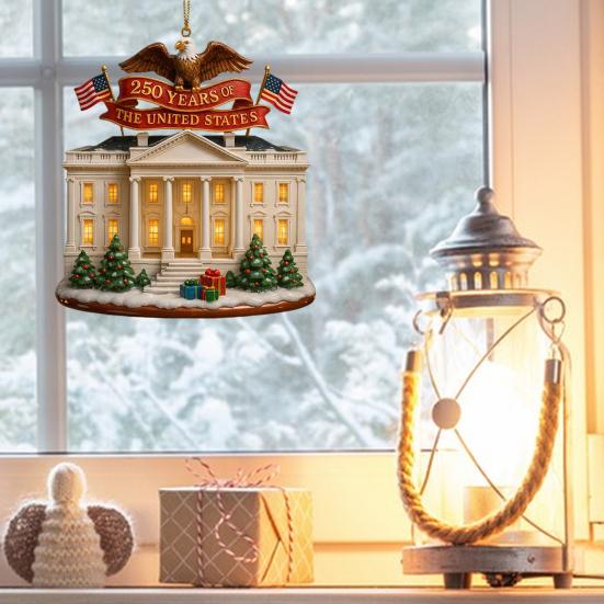 US 250th Anniversary Ornament Patriotic Xmas Tree Hanging Decor Collectible Keepsake Gift for Patriots History Lovers Veterans