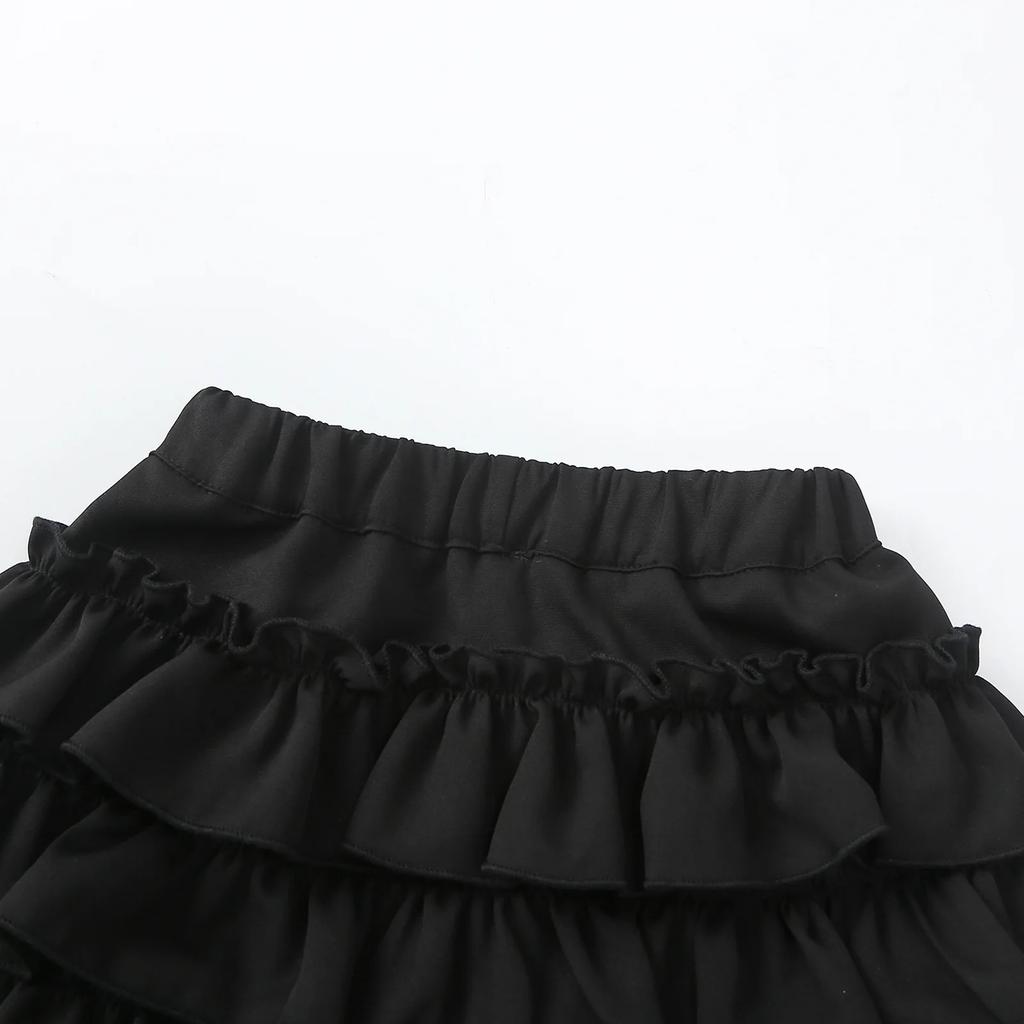 Летняя короткая многослойная юбка для девочек, модная универсальная школьная плиссированная юбка для детей-подростков, танцевальная юбка с высокой талией для детей 10-12 лет