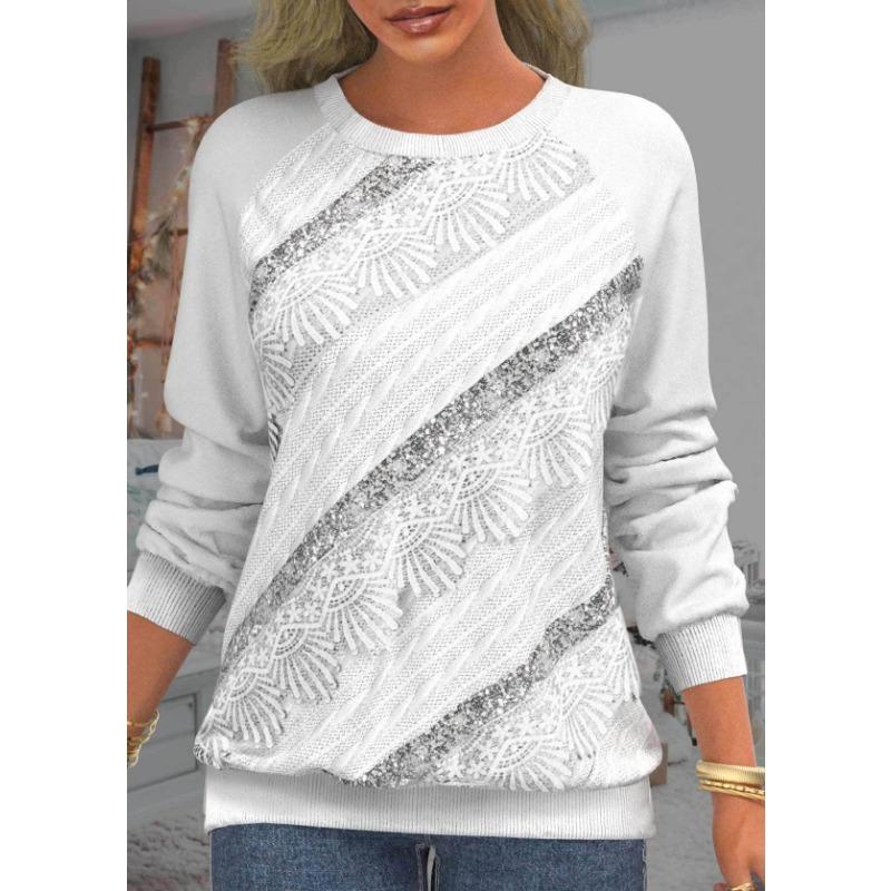 Осенний женский топ с принтом тай-дай, круглый вырез, длинные рукава, повседневный свободный пуловер