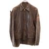 Lawton 40s Vintage U-shape Leather Jacket 34 Brown TALON ZIP Men's Used