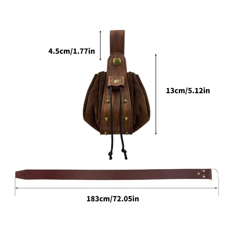 3 Pcs Medieval Belt Waist Bag Medieval Cosplay Set Belt Bag Dices Bag Halloween Renaissance Accessories for Women Man