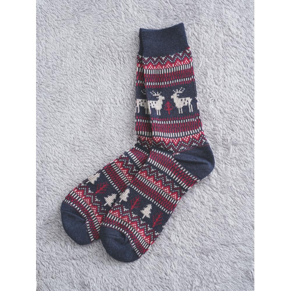 DaiSo Ggrn Men S Deer Jacquard SockS