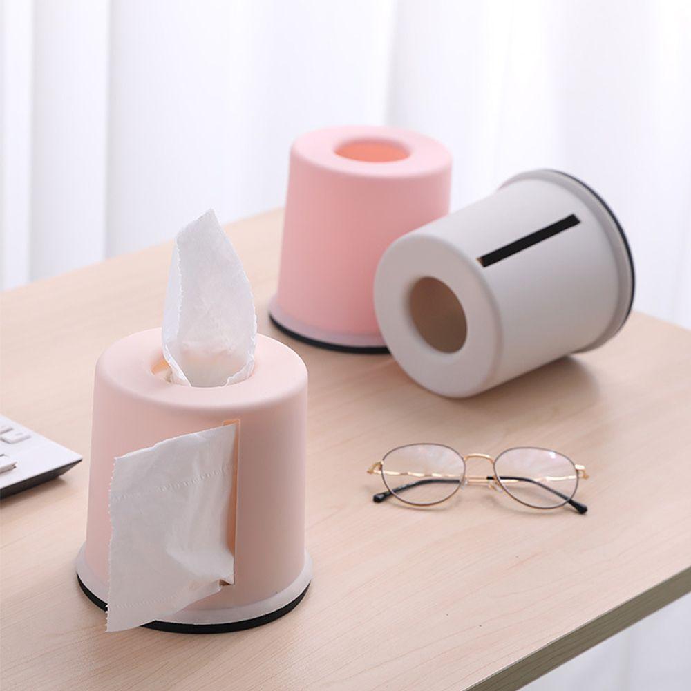Household Storage Box Round Plastic Tissue Box Living Room Towel Cover Toilet Roll Paper Holder