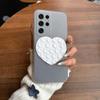 Чехол-присоска в форме сердца для Samsung Galaxy S21 Ultra, полупрозрачный матовый, ударопрочный, из мягкого ТПУ