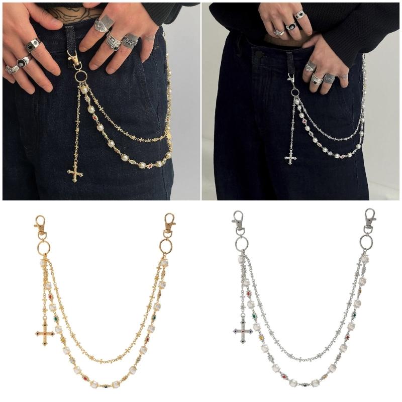 Sophisticated Long Pearls Waist Chain Handmade Pearls Belt Elegant Pants Chain Women Accessory Perfect for Sweater Dress