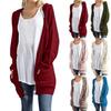 Fashion Women Long Sleeve Knit Winter Cardigan Sweater Solid Color Coat