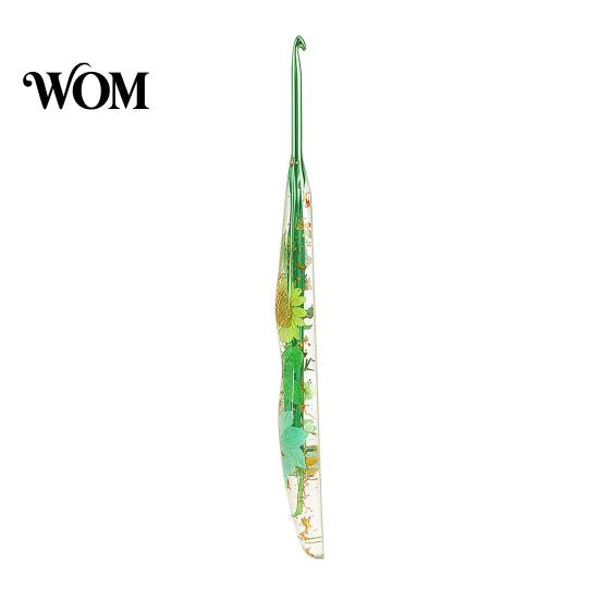 Comfortable Grip Crochet Hook Resin for Beginners, Crocheting Lovers, 2.0mm-8.0mm Ergonomic Artistic with Long Floral Handle Blankets, Dolls, Shawls,
