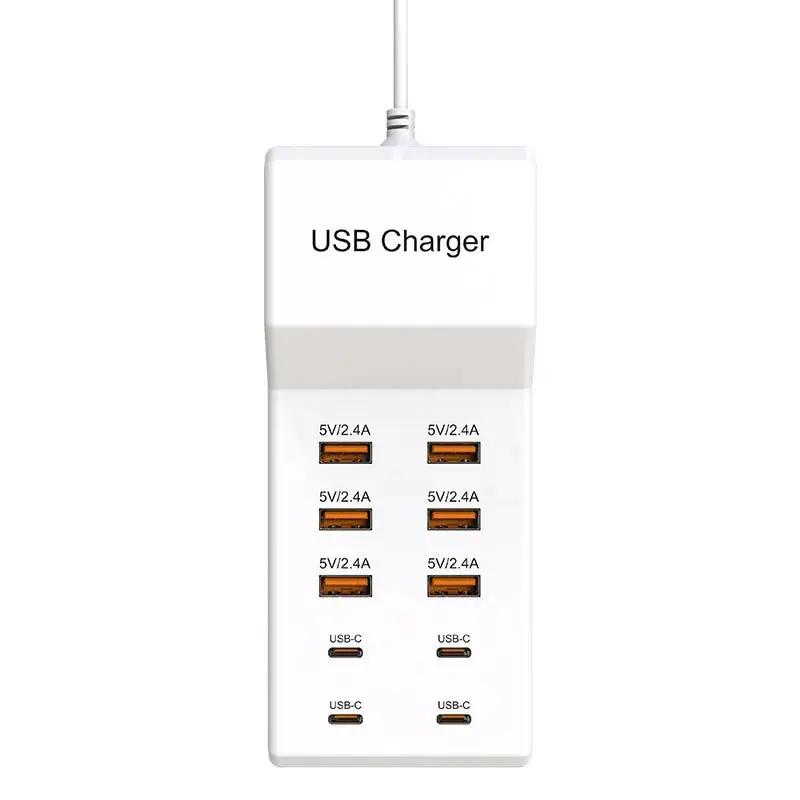 50 Вт 10 портов USB зарядное устройство 5 В 10 А USB зарядная станция с семейным размером Smart USB порты для iPhone 15/15 Pro/15 Pro Max/15 Plus