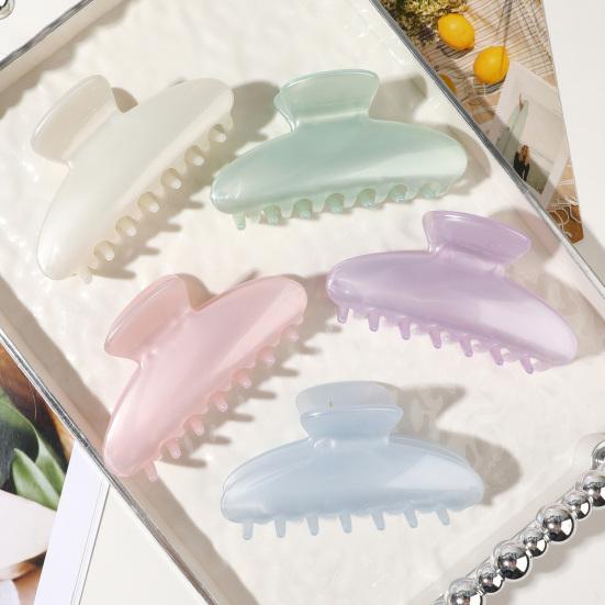 Hair Claw for Women, Semi-Transparent Pearlescent Tones Hair Clip, Large Size Back Head Hair Claw for Thick Long Hair