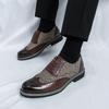 38-46 Повседневная мужская кожаная обувь Джентльмен Британский стиль Дизайн Повседневная офисная Нарядная вечеринка Большой размер Броги Ретро
