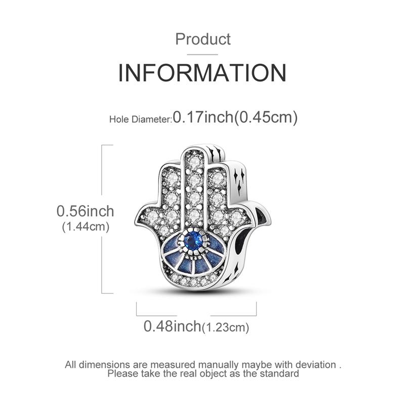 Charms 925 Silver Blue Palms Bead Pendant Jewelry Fit Original 925 Bracelet For Women DIY Party Gifts