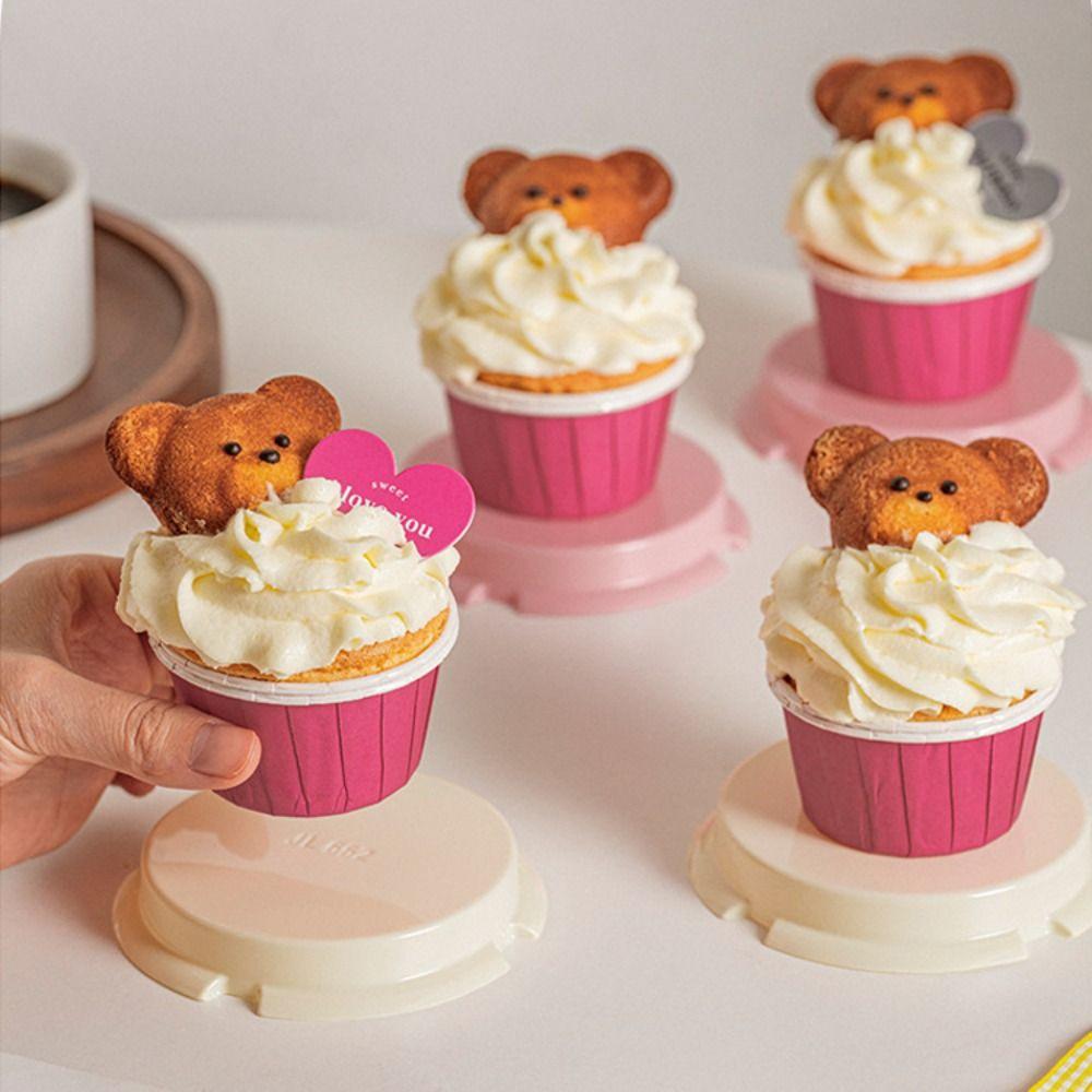10Pcs Tall Layer Lid Cupcake Box Transparent Cookies Box Baking Dessert Container Wedding Supplies
