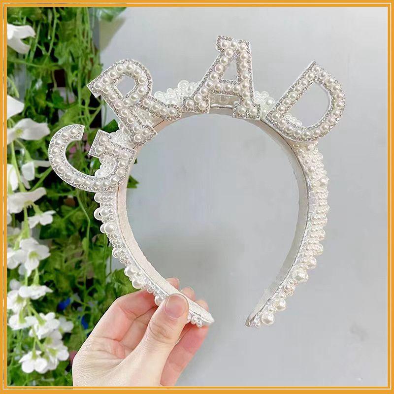 European American Beaded Bridal Vintage Pearl Hair Party Headband Accessories Handmade Bride Pearl Headband