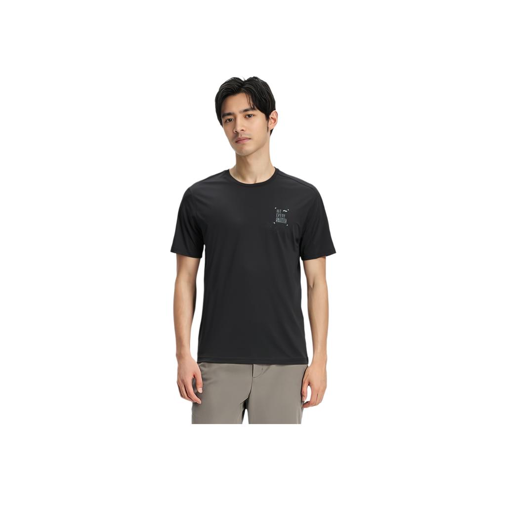 Li Ning Running Series Solid Color Round Neck Pullover Quick-Dry Breathable Short Sleeve T-Shirt Men Tops Black ATSU191-1