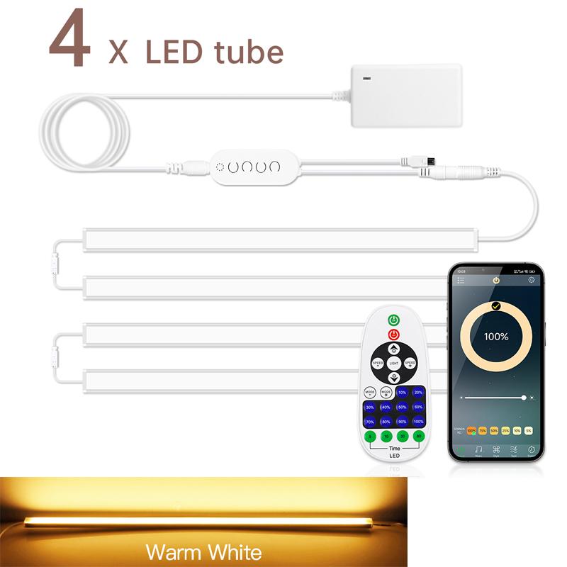 Wireless Bluetooth Remote Control Under Cabinet LED Unit Lights Bar 12V Dimmable Aluminium Tube For Kitchen Counter Closet Lamp